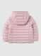 Pink padded girls' jacket with hood_1