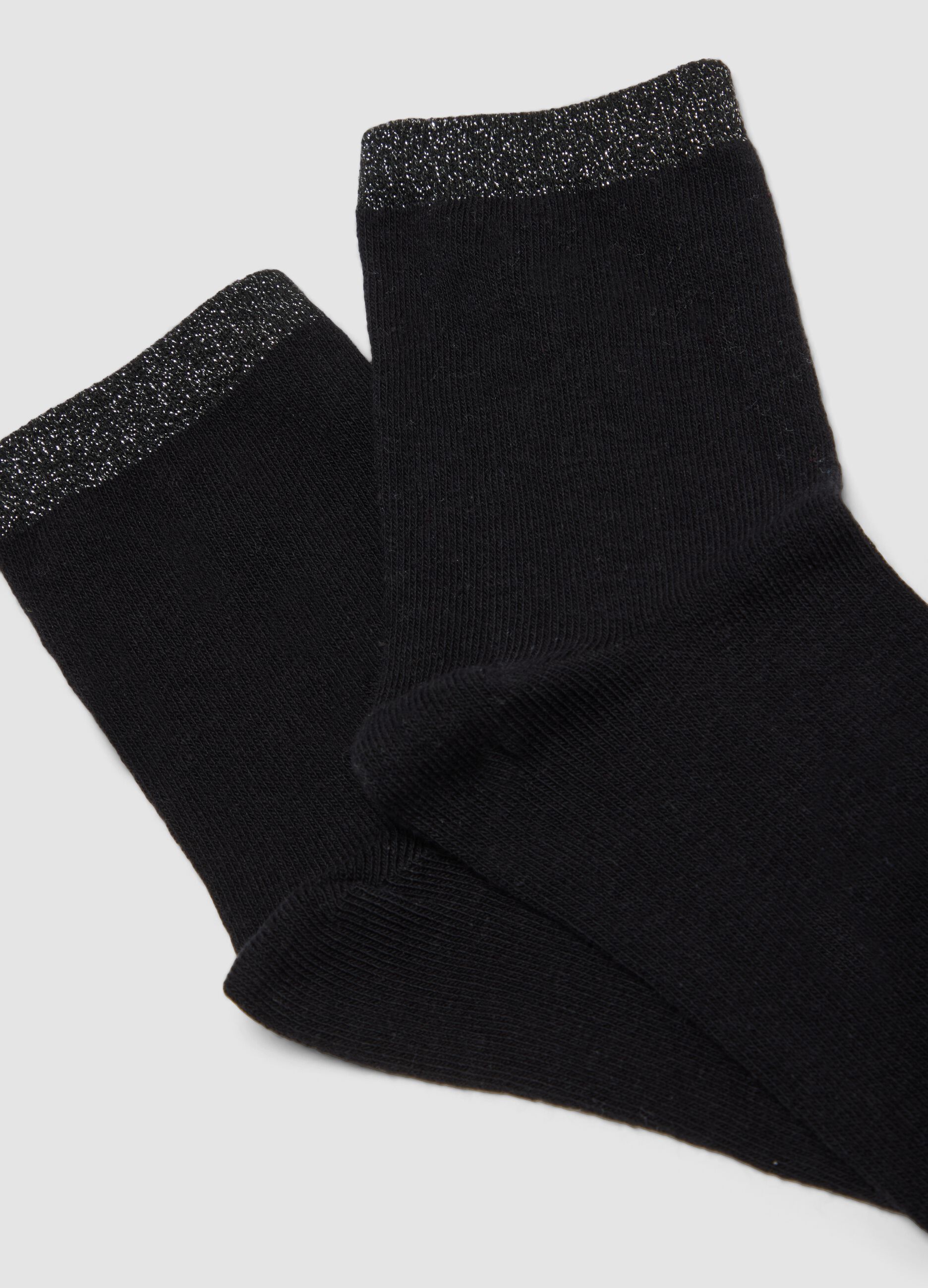 2-pack of black organic cotton-blend socks with pattern