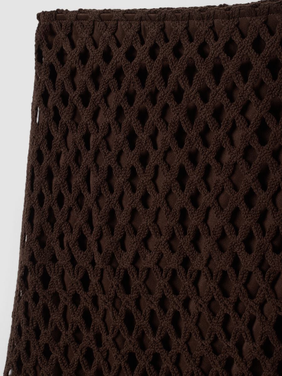 Gonna marrone in misto cotone in crochet_5