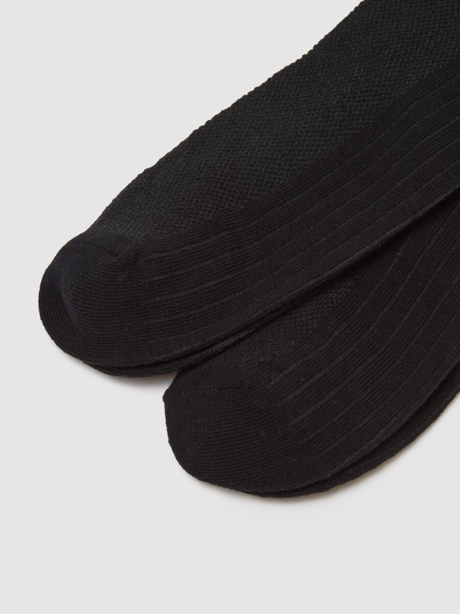 Triple pack of black cotton blend ankle sports socks regular fit_1