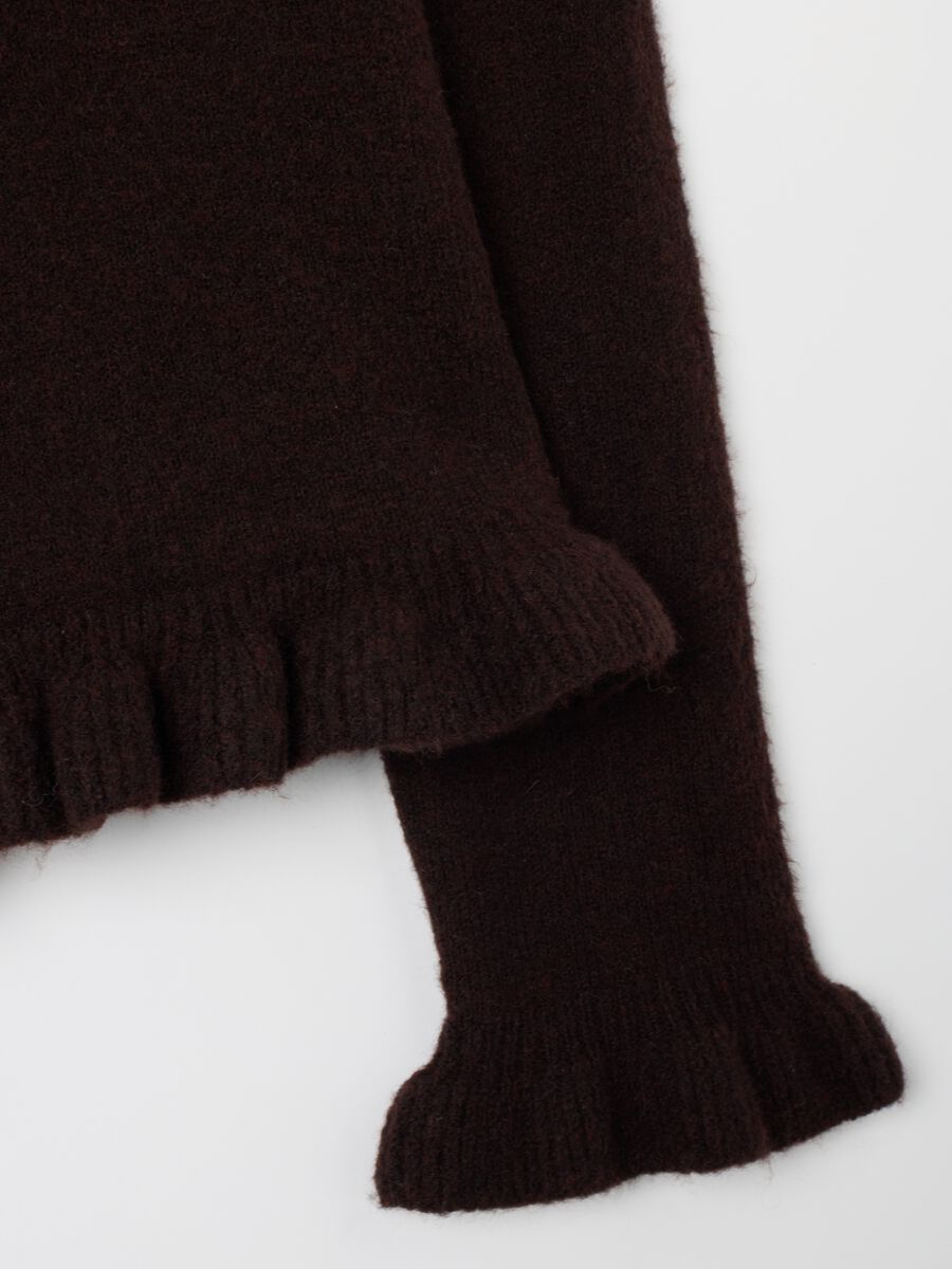 Cardigan marrone regular fit con bottoni_5