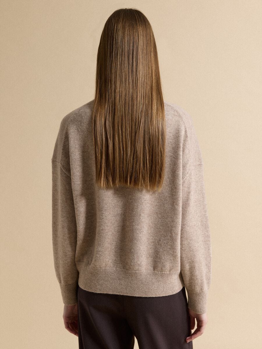Beige pure cashmere oversized jumper_3