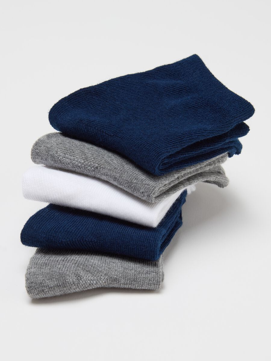 Five-pair pack short socks in stretch cotton_2