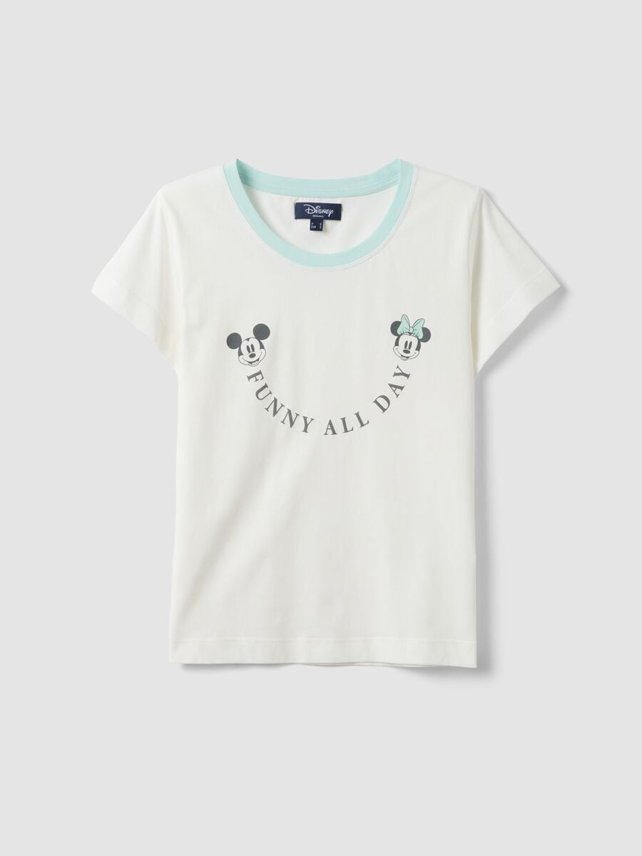 White organic cotton Mickey Mouse print pyjama T-shirt_4
