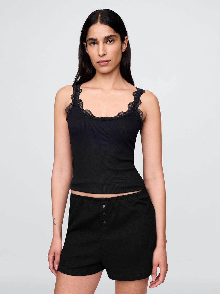 Black pyjamas with lace details_1