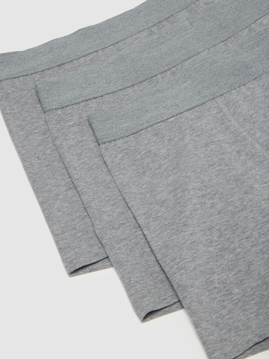 Set of three grey stretch cotton boxers, regular fit_5