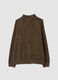 Beige full-zip cardigan with collar, regular fit_4