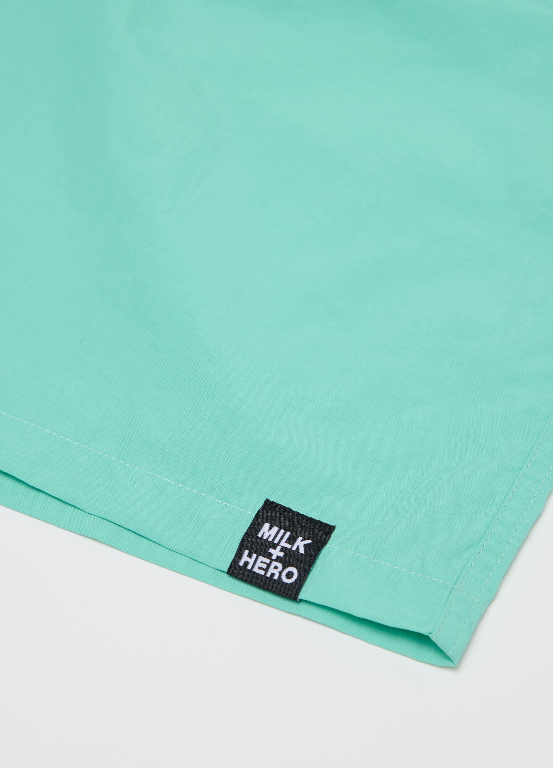 Boxer da uomo in misto verde regular fit con elastico e coulisse