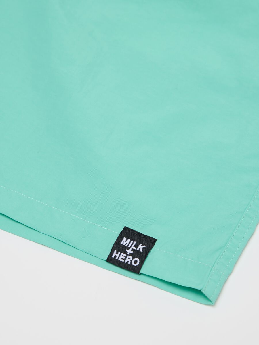 Boxer da uomo in misto verde regular fit con elastico e coulisse_5