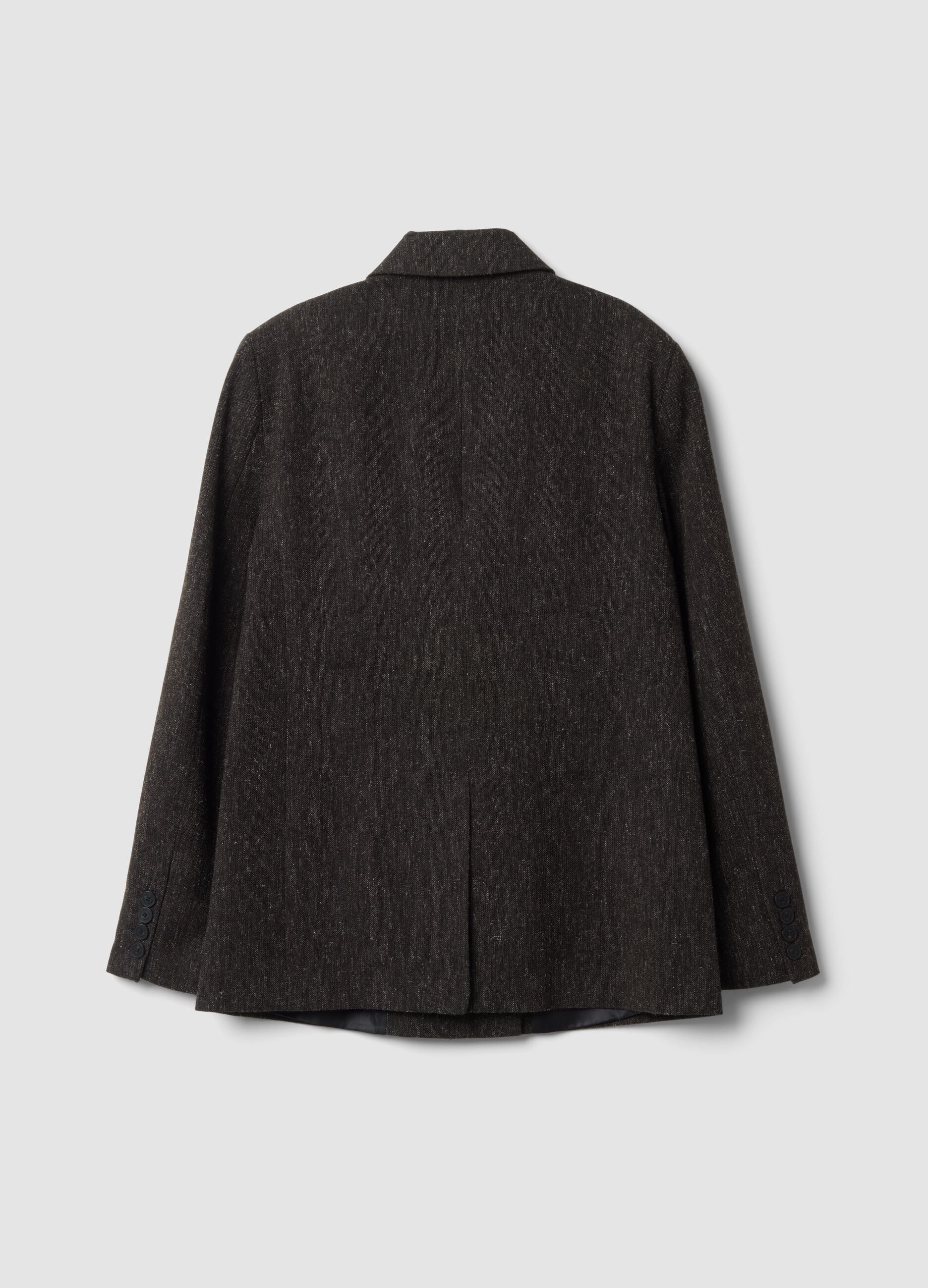 Brown wool and viscose-blend blazer