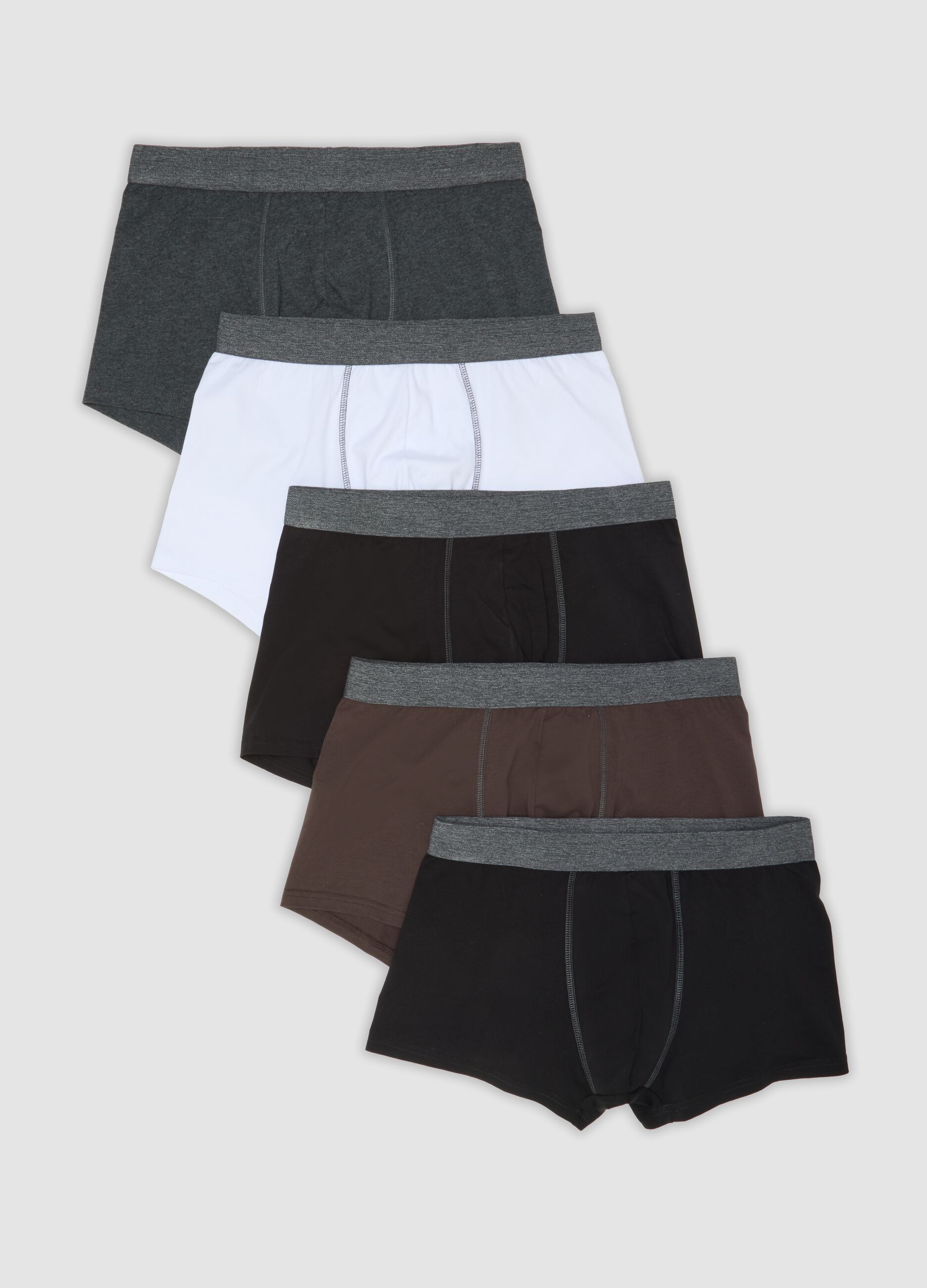 Pack of five multicolour stretch organic cotton boxer shorts
