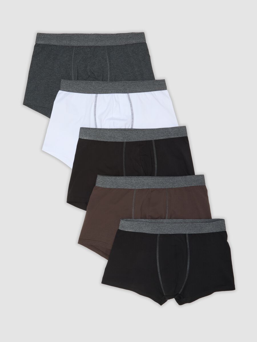 Multipack di cinque boxer multicolor in cotone organico elasticizzato_4