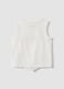 White organic cotton tank top with front tie detail_1
