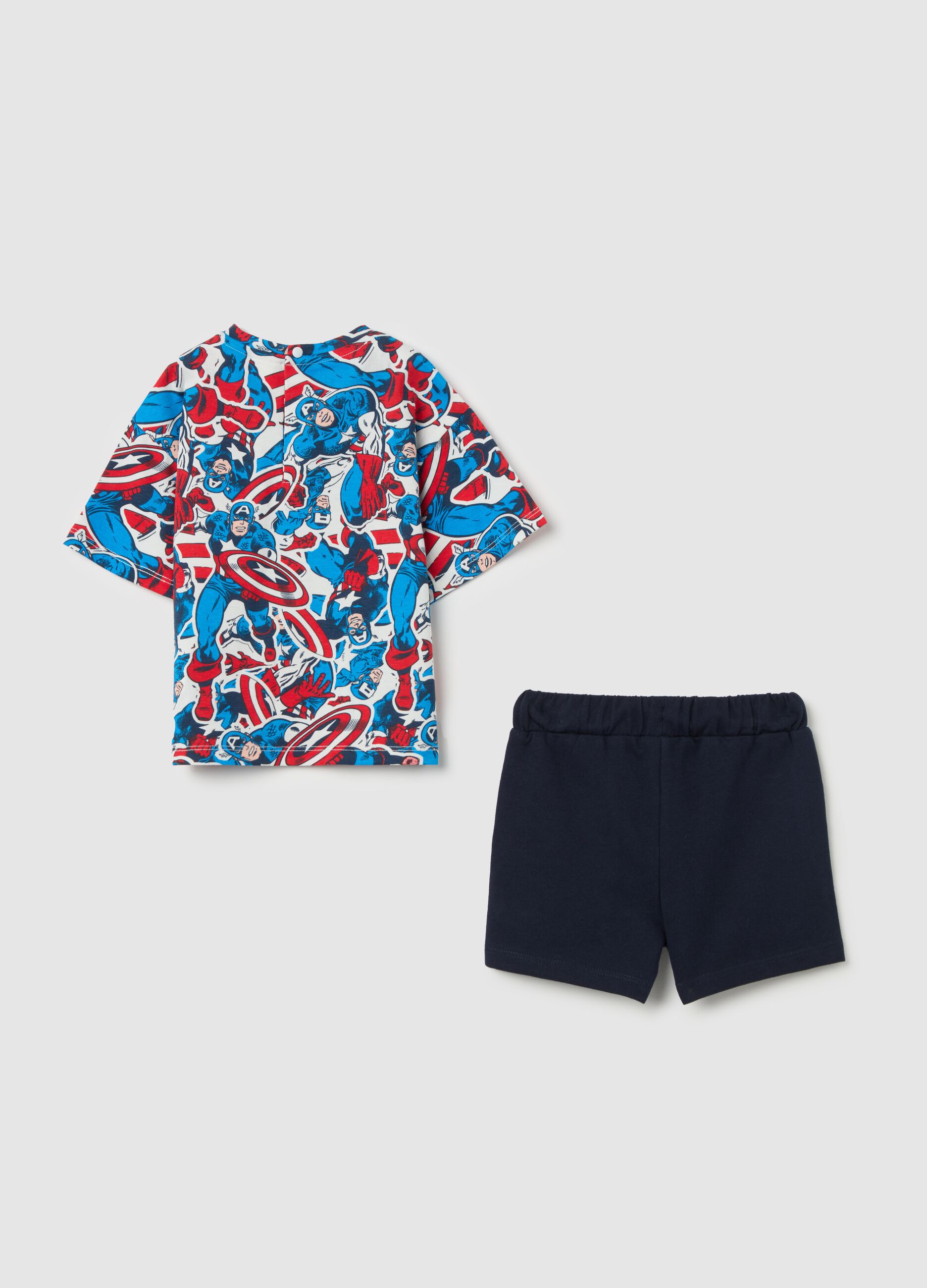 Jogging set in cotone con stampa Captain America 