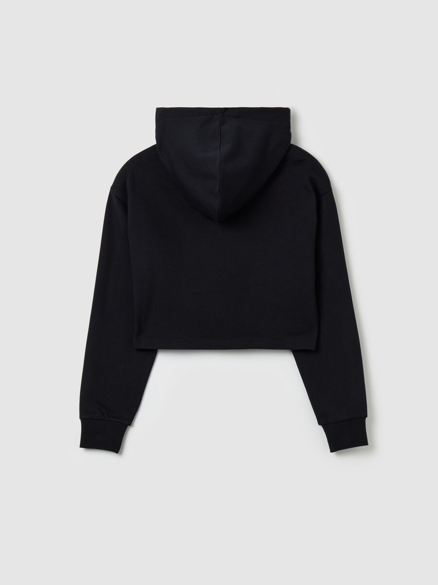 Crop sweatshirt with hood and print_4