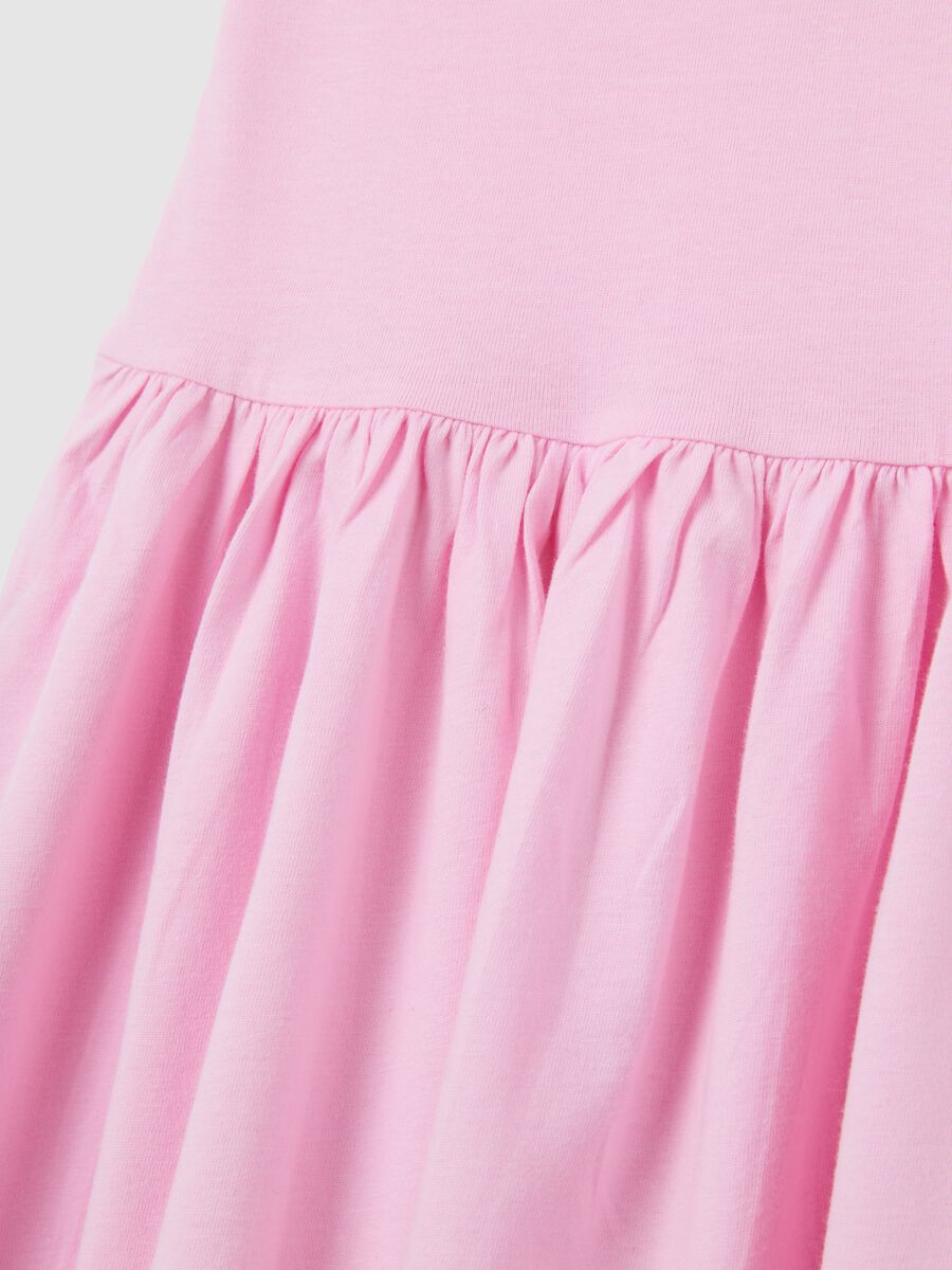 Girls' dress in pure pink cotton regular fit_3