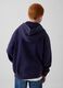 Blue cotton blend kids' hoodie regular fit with hood and logo_1