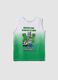 Green pure cotton vest top with print_0