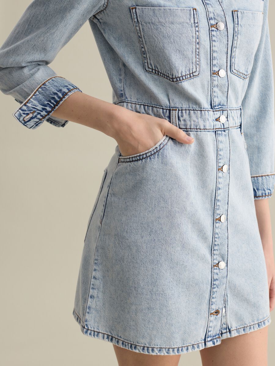 Denim shirt dress with buttons_2