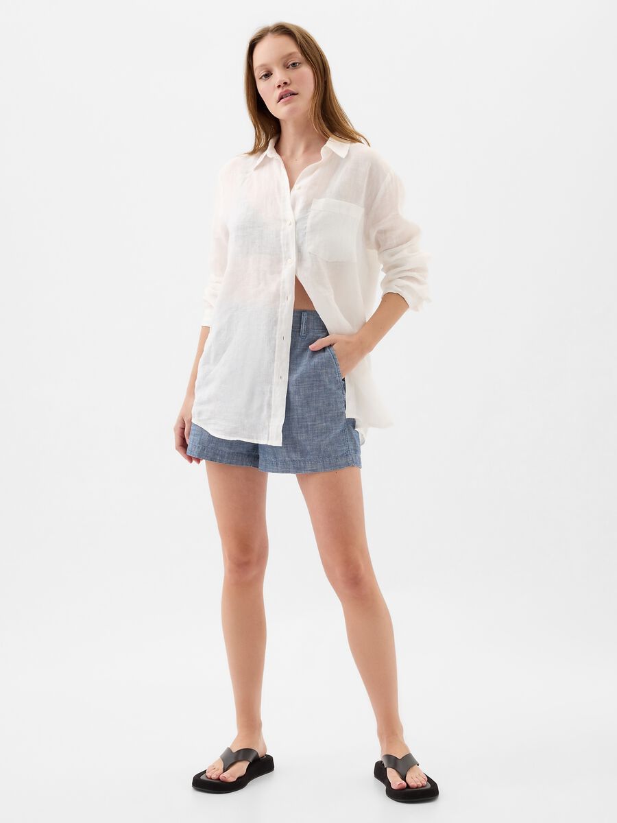 Chambray cotton shorts_1