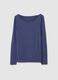 Long Sleeve Stretch Blue Top_0