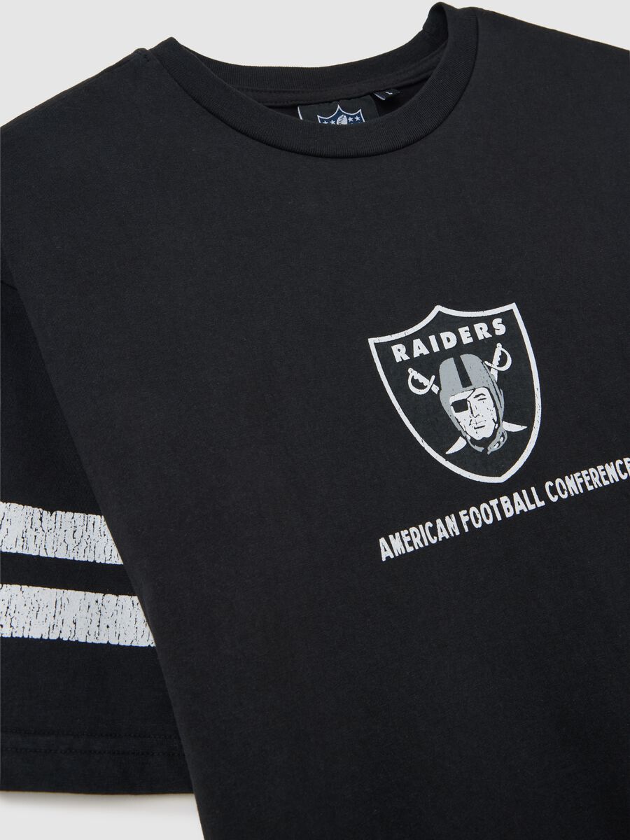 Black NFL Raiders T-Shirt in Pure Cotton_5