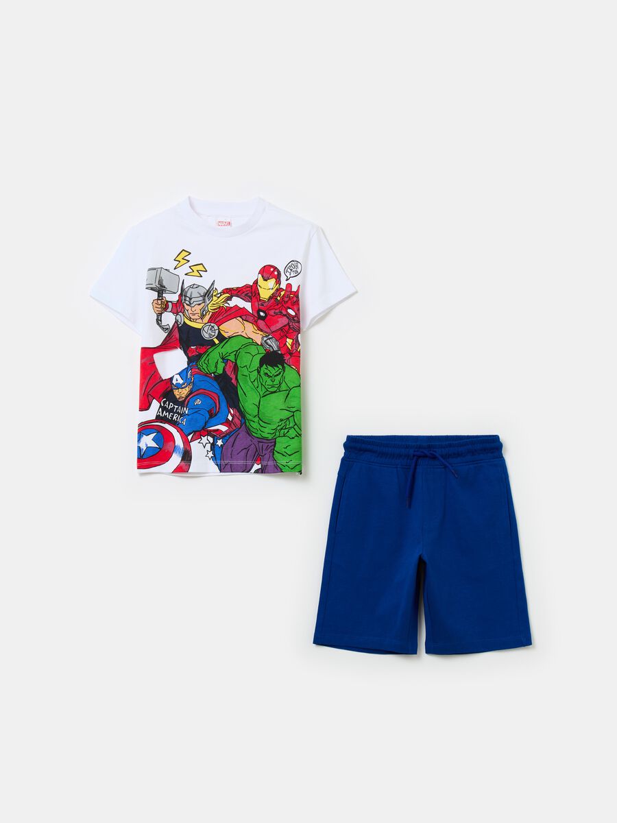 Jogging set in cotone con stampa Avengers_0