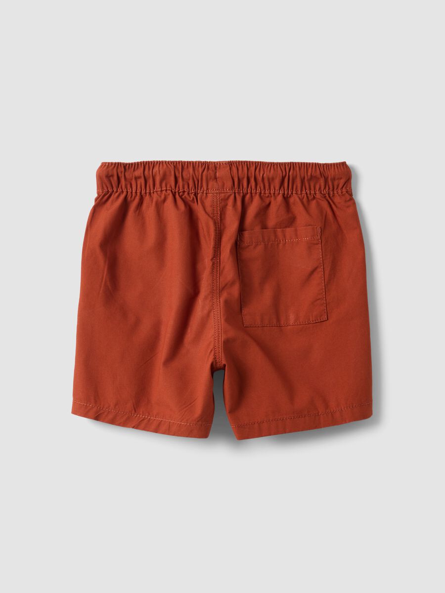 Orange pure cotton boys&rsquo; shorts, regular fit, with drawstring_1