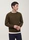 Maglione verde in misto cotone e lana girocollo_0