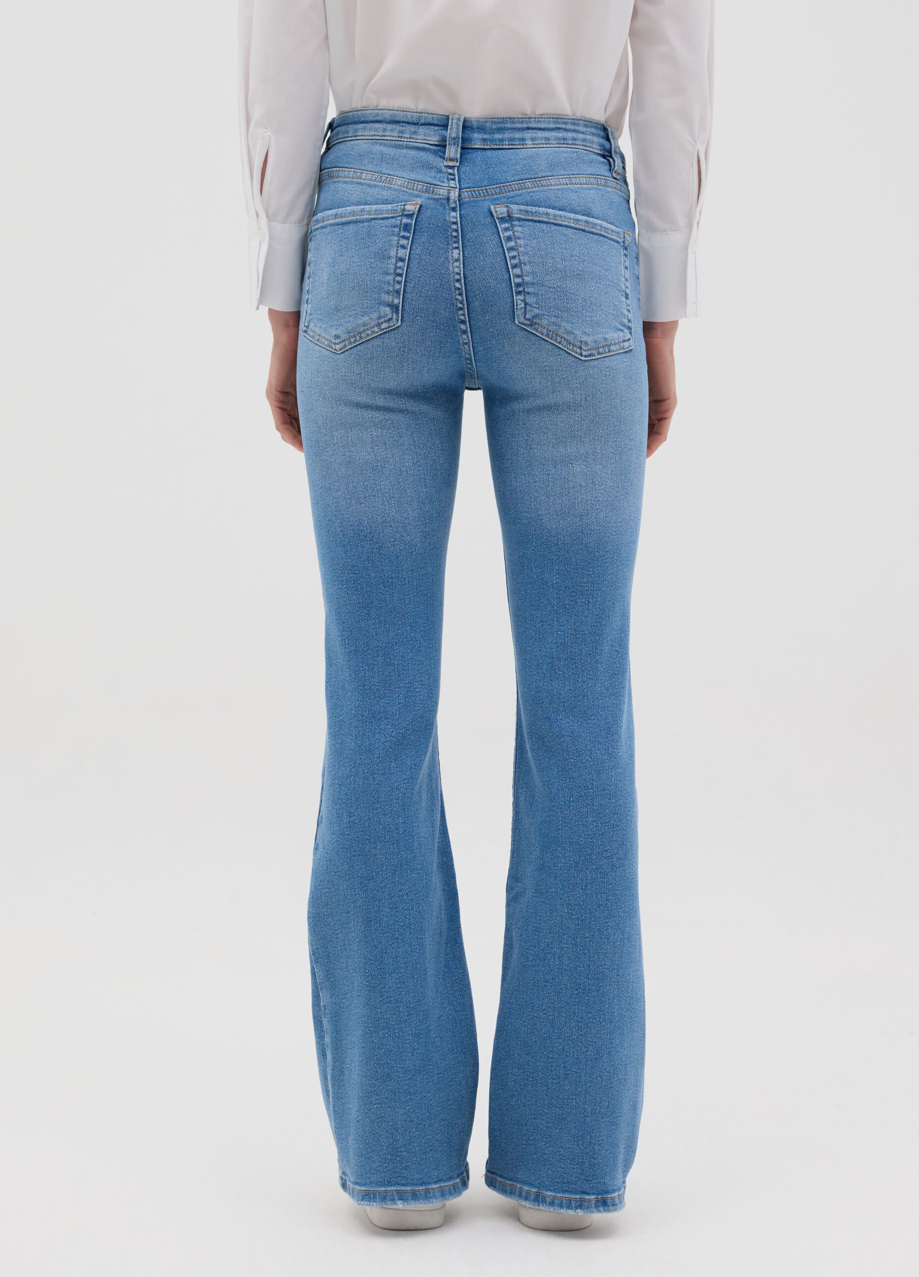 Flare-fit stretch jeans