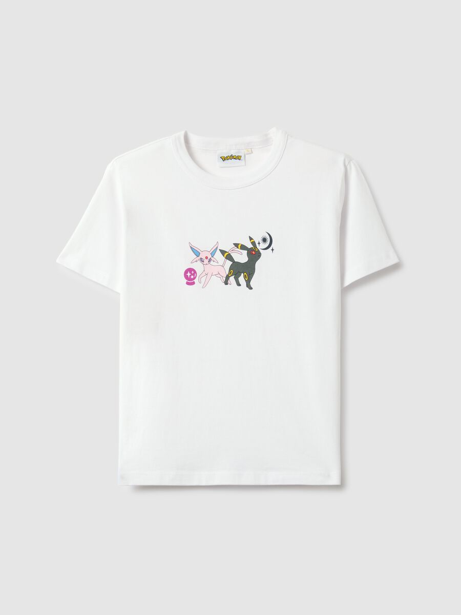 White pure cotton regular fit T-shirt with print_4