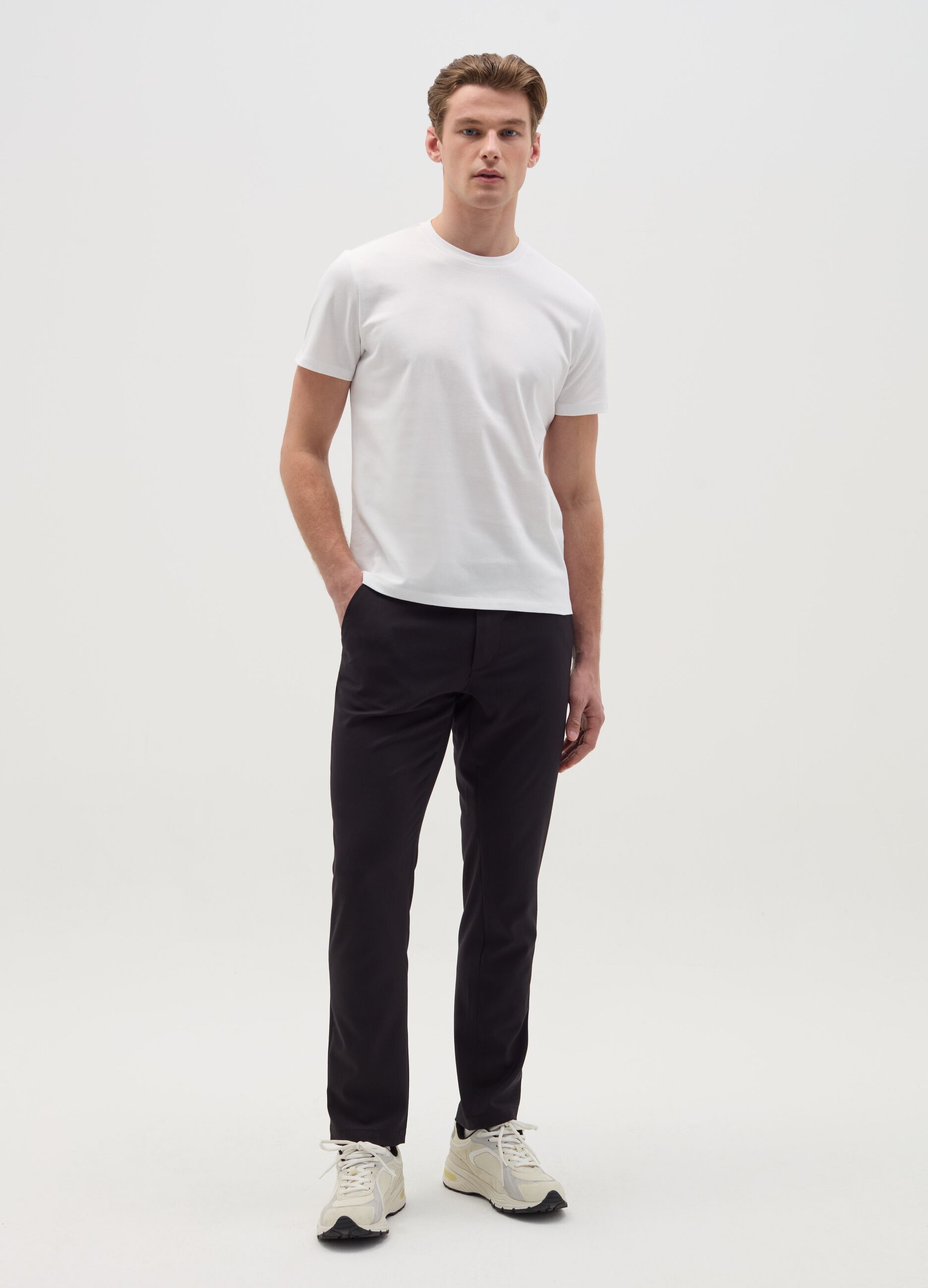 T-shirt with technical fabric
