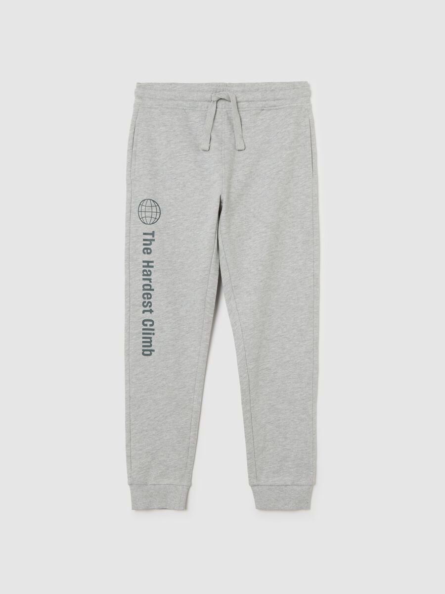 Pantaloni grigi regular in cotone per ragazzo_0