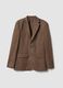 Brown pure linen slim-fit blazer_4