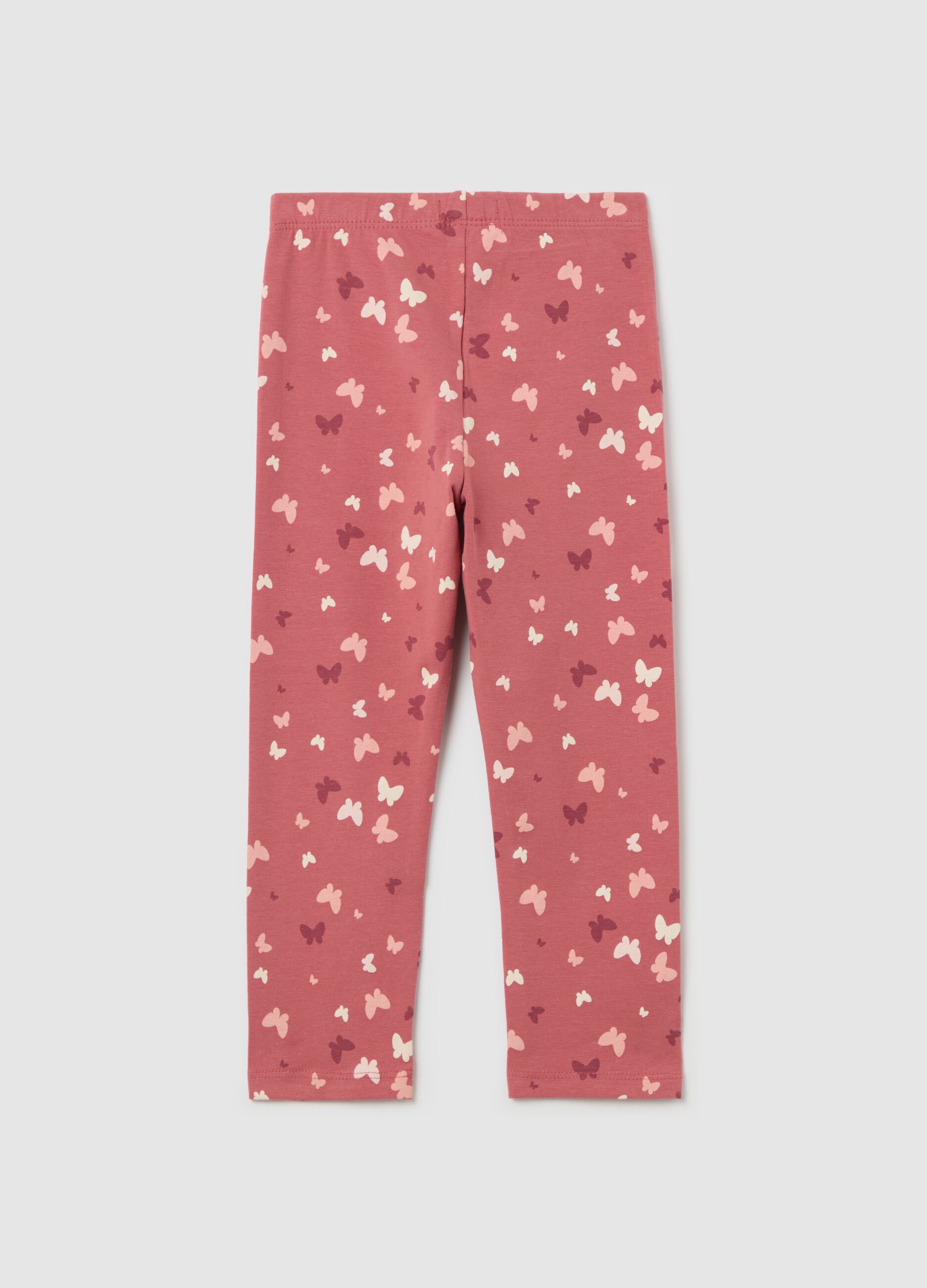Three-quarter leggings in stretch cotton