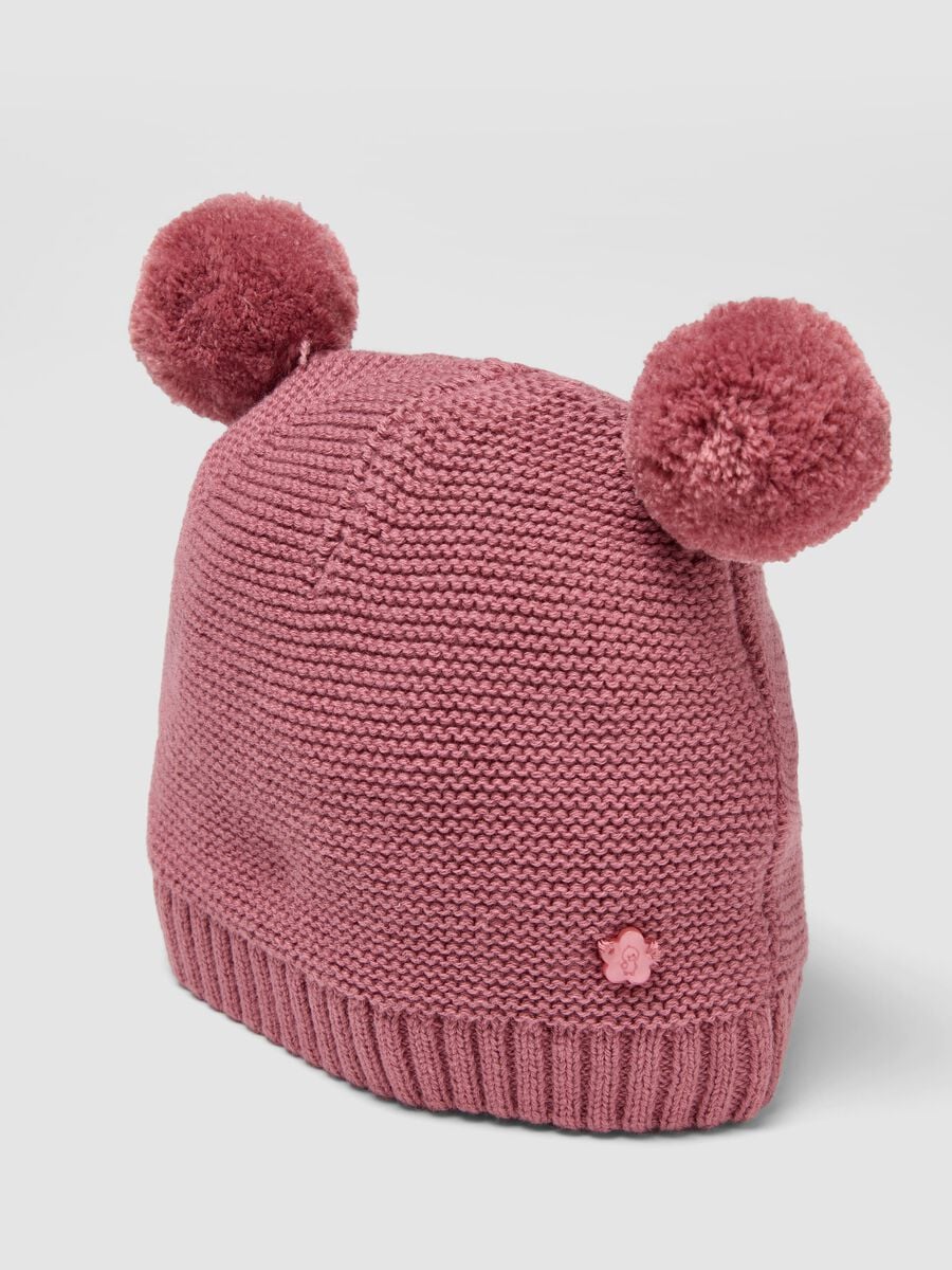 Cappello rosa in puro cotone organico lavorato a maglia_2
