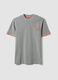 Grey stretch cotton T-shirt with chest pocket_0