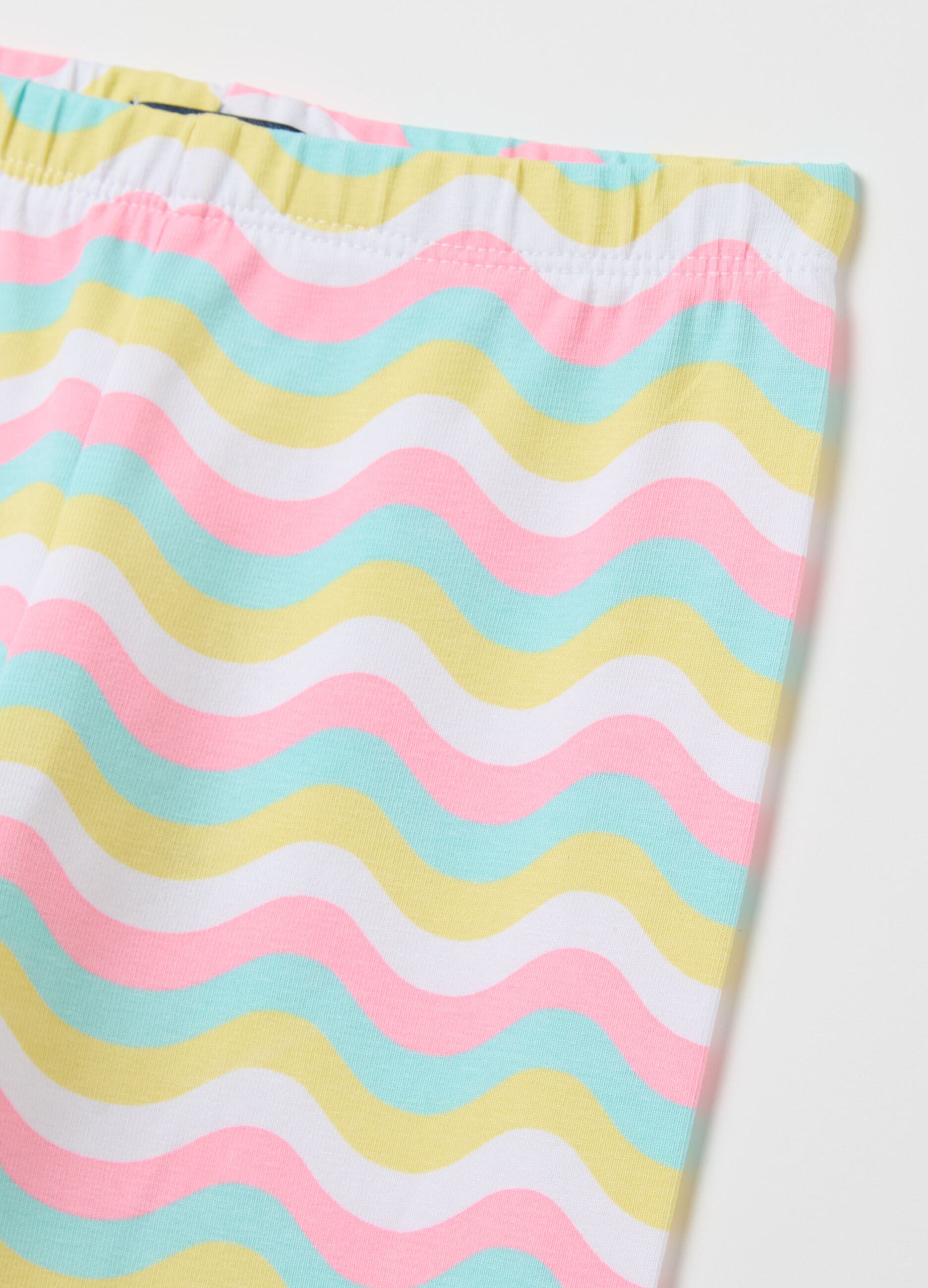 Three-quarter leggings in stretch cotton