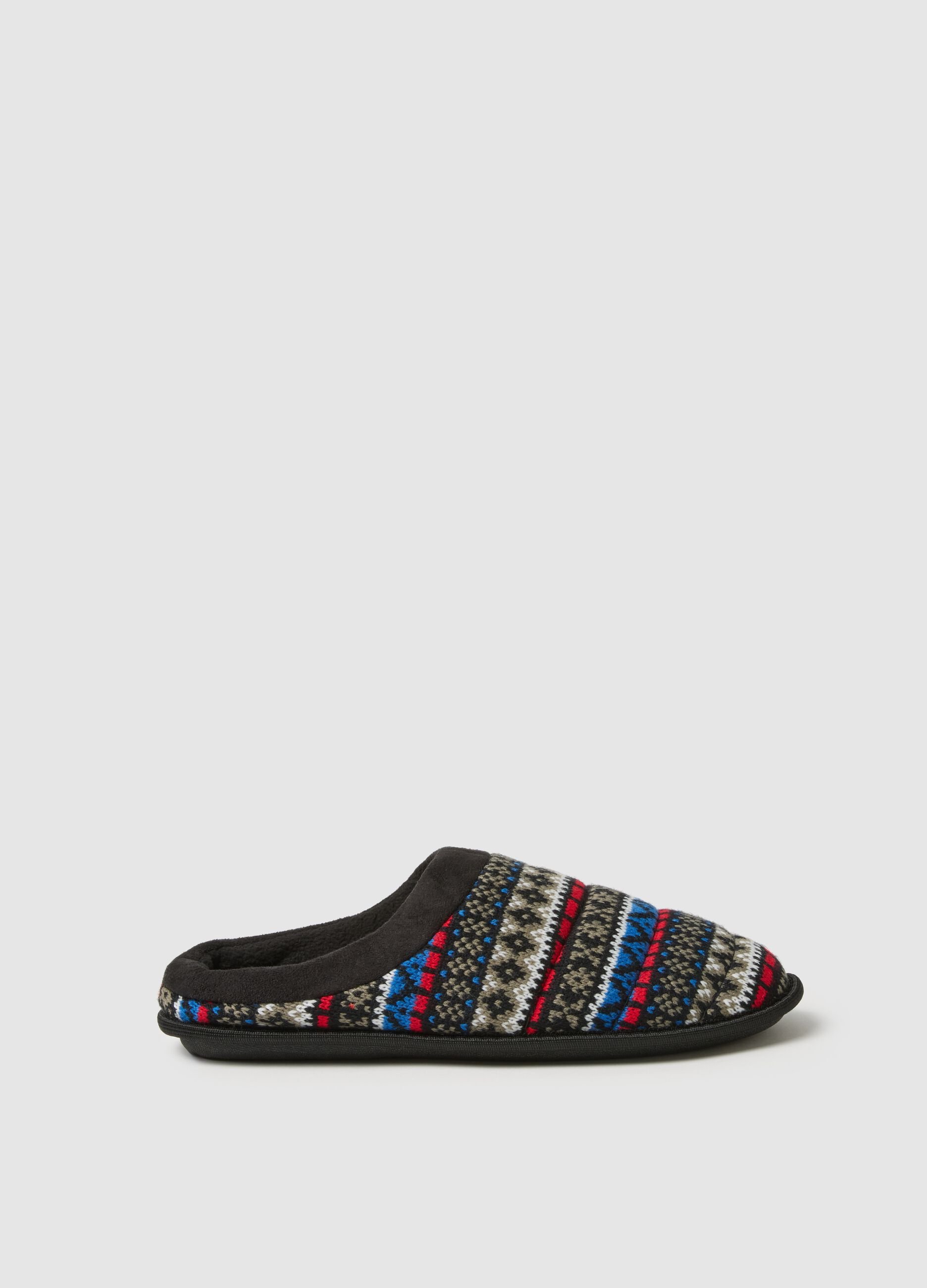 Multicolour Slippers with Pattern