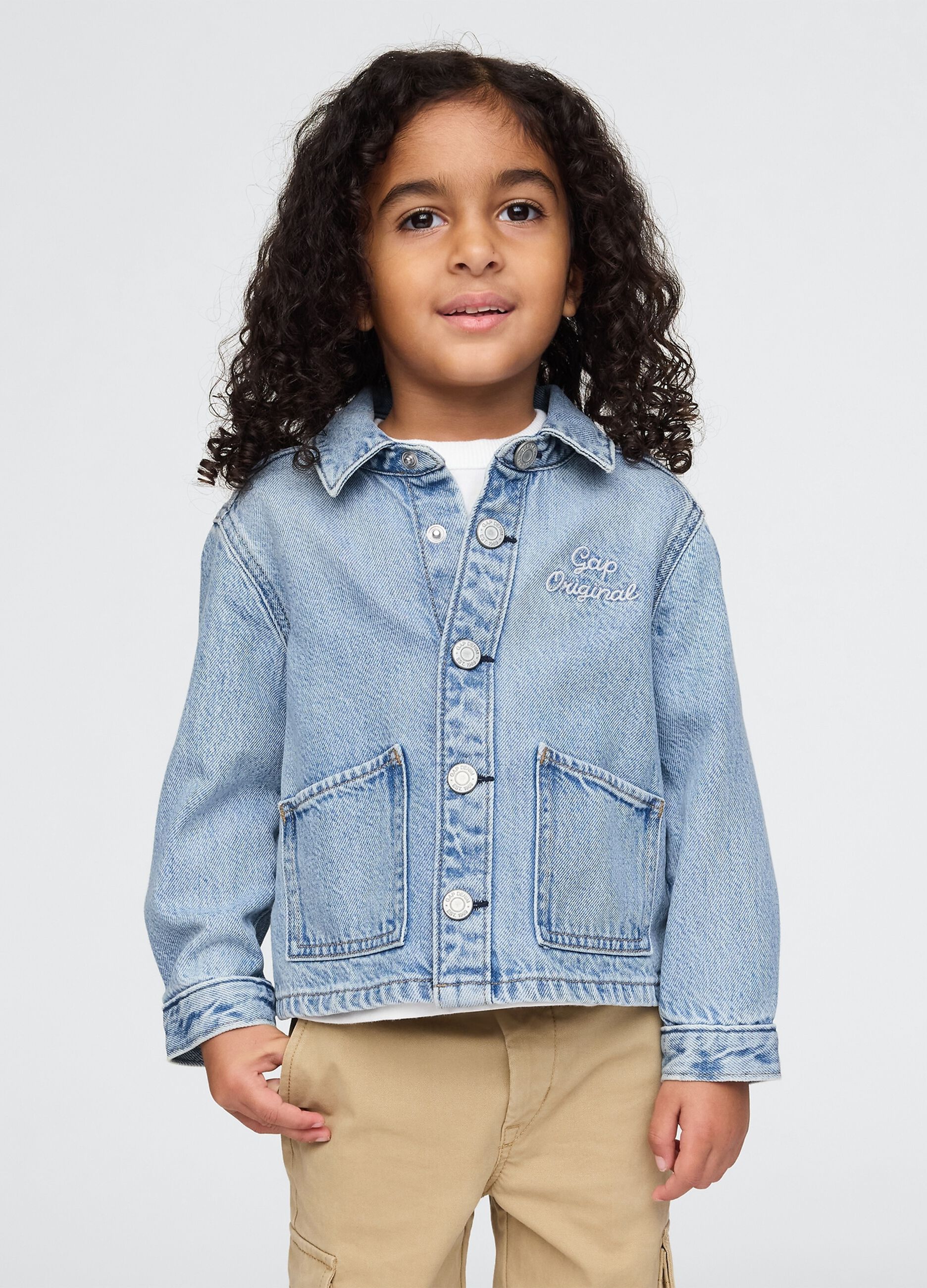 Denim jacket with embroidered logo for kids GAP