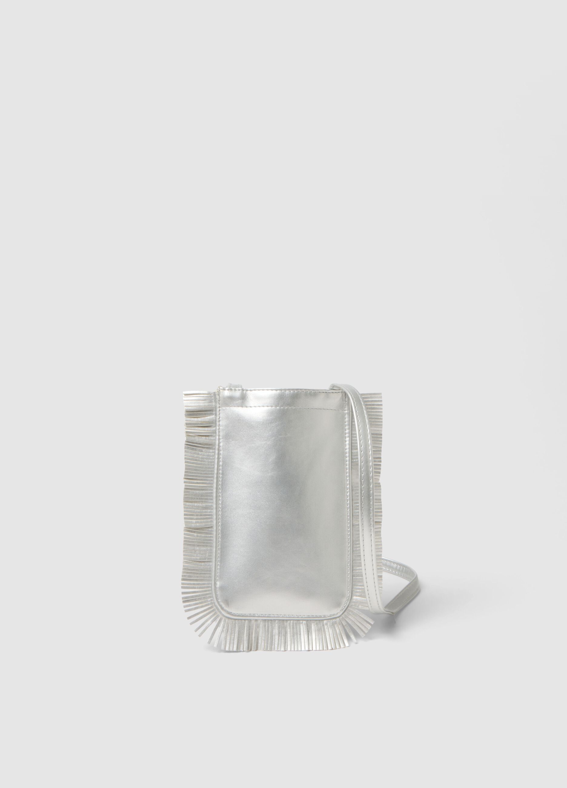 Silver fringe handbag for girls