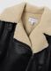 Black padded biker jacket, regular fit with zip_1