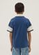 Blue pure cotton short-sleeve polo shirt_1