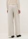 Beige wide-leg stretch cotton chino trousers regular fit_3