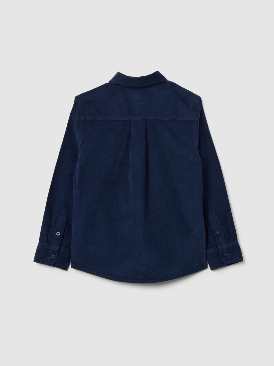 Blue pure cotton children's shirt regular fit_1