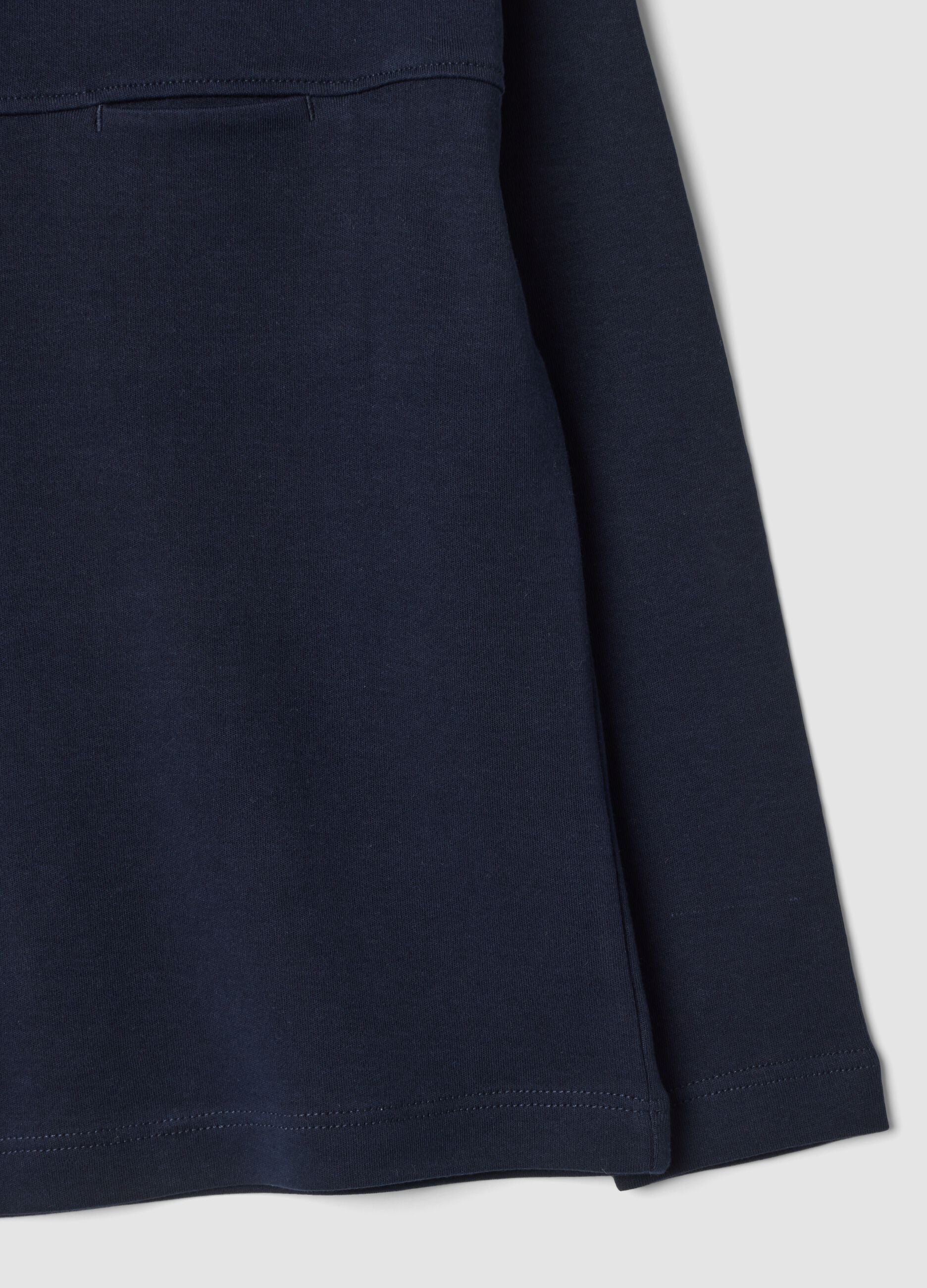 Blue crew-neck T-shirt in pure organic cotton