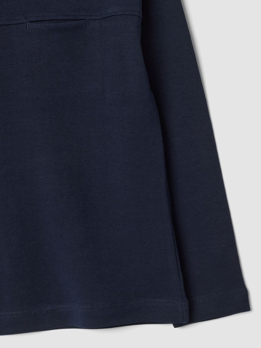T-shirt blu in puro cotone organico con girocollo_3