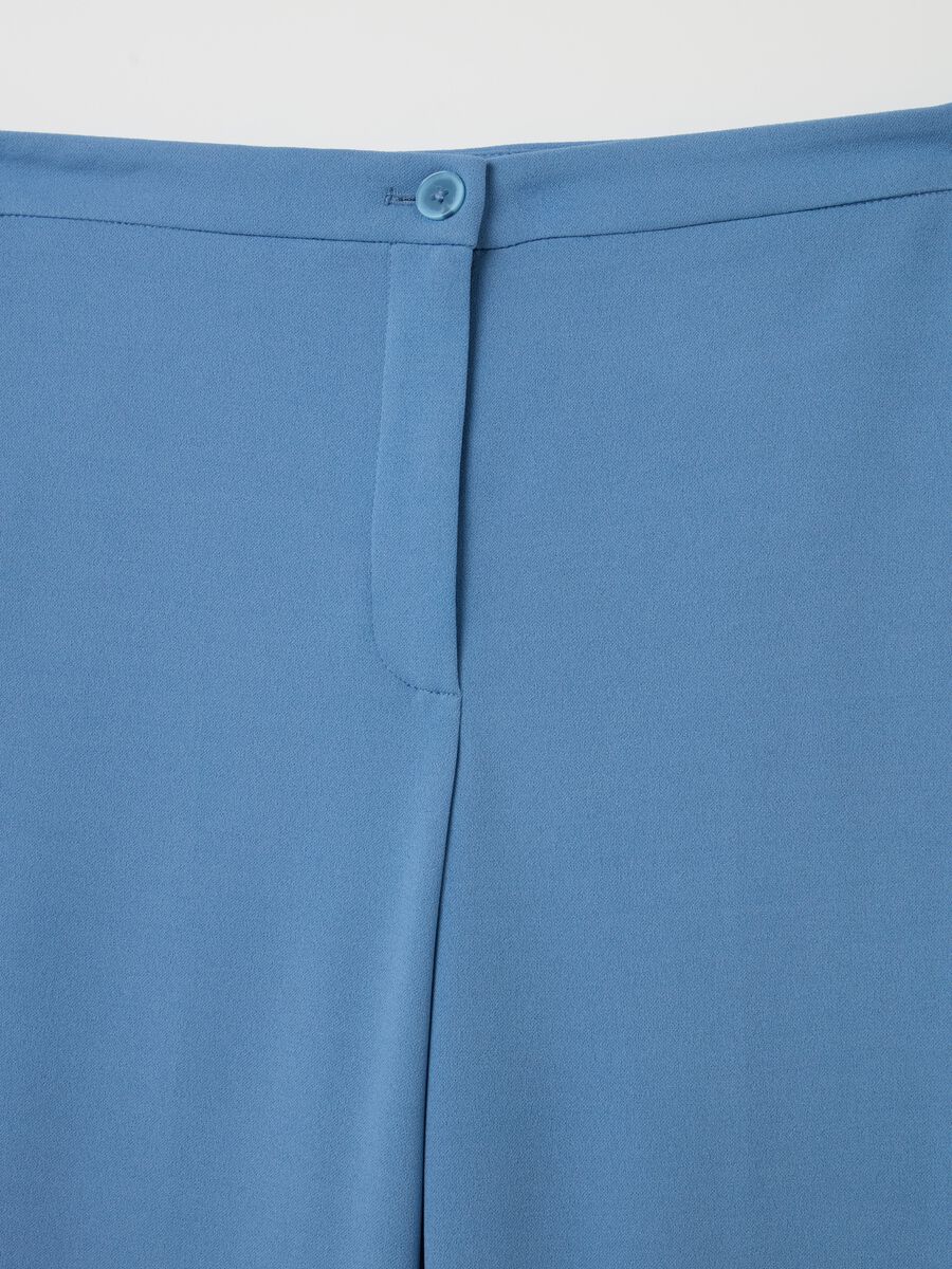 Solid colour flare-fit trousers_5
