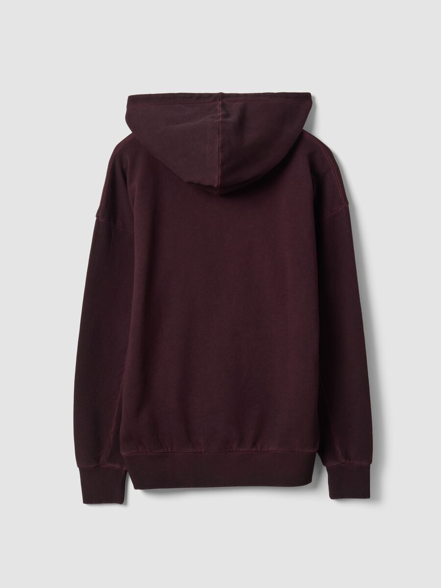 Felpa rossa in puro cotone con cappuccio over fit_6