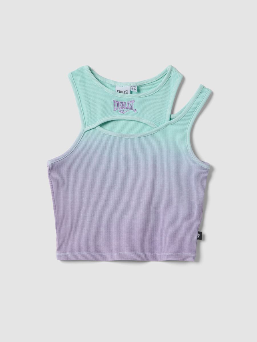 Tank top viola in cotone elasticizzato sfumato per ragazza fitted_3
